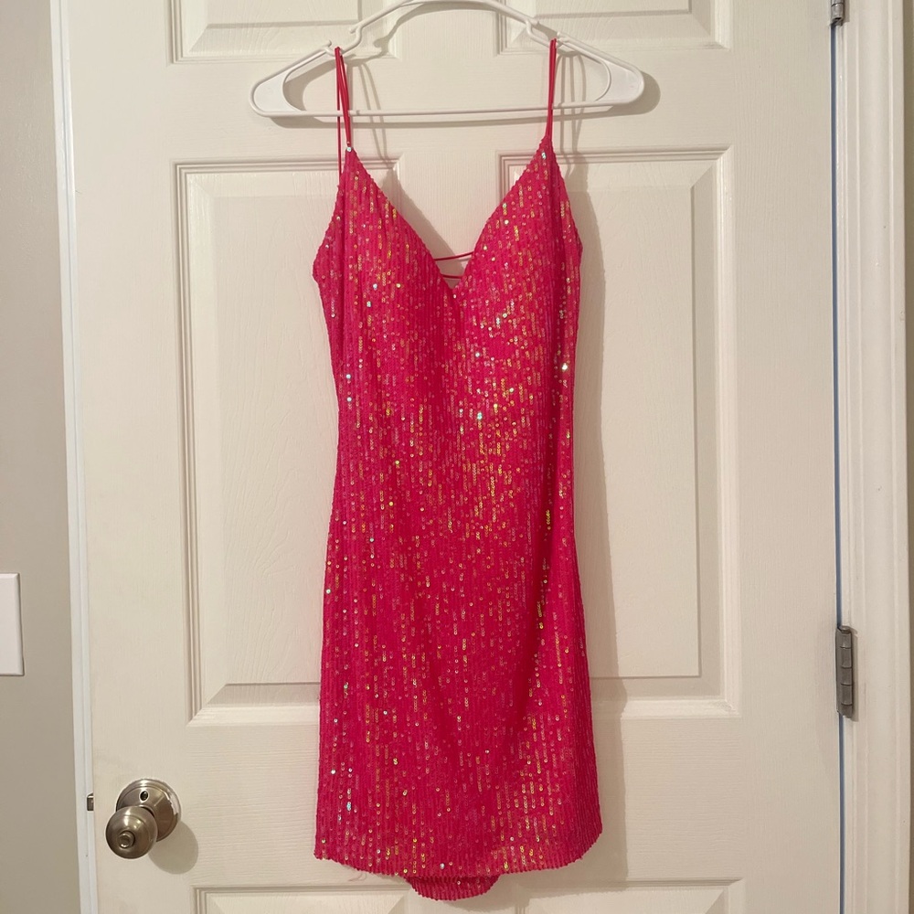 Sparkling Pink Sequin Dress